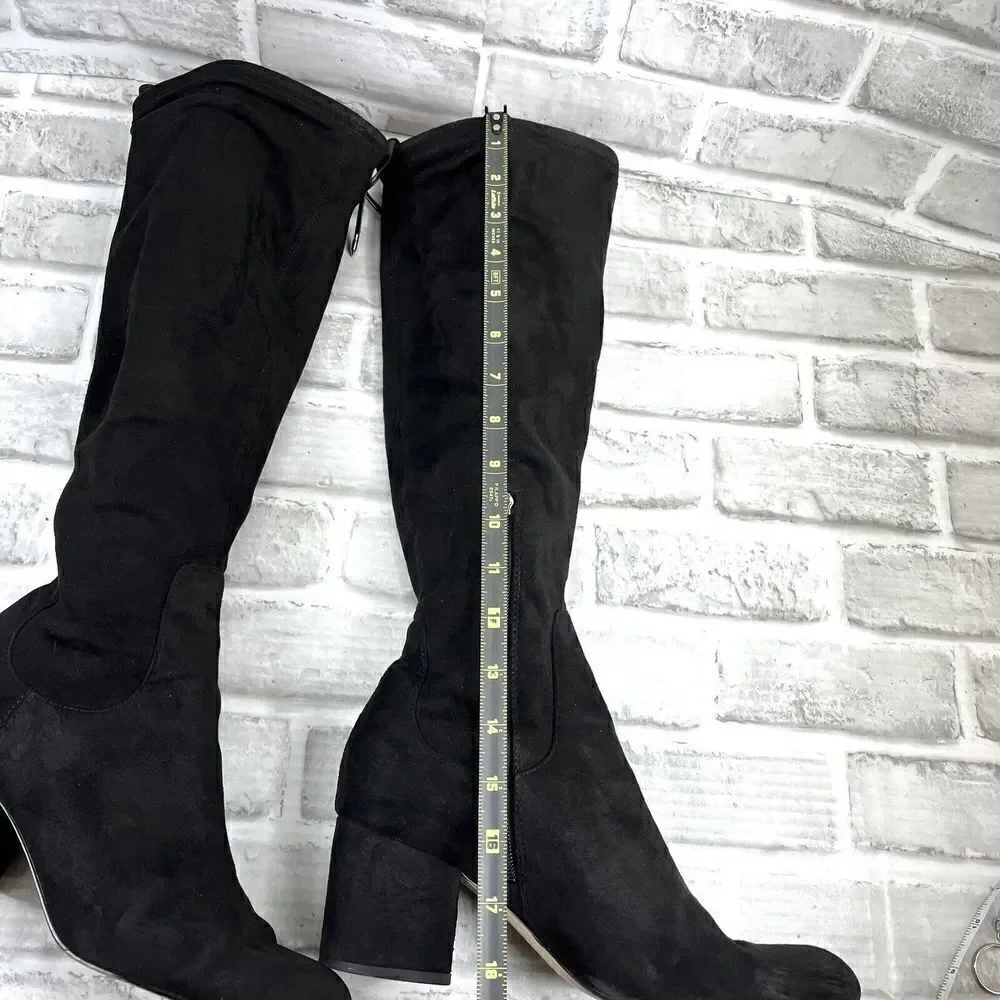 Sam Edelman Vinney Women's Size 8.5 Black Round Toe Stretch Knee High Boots